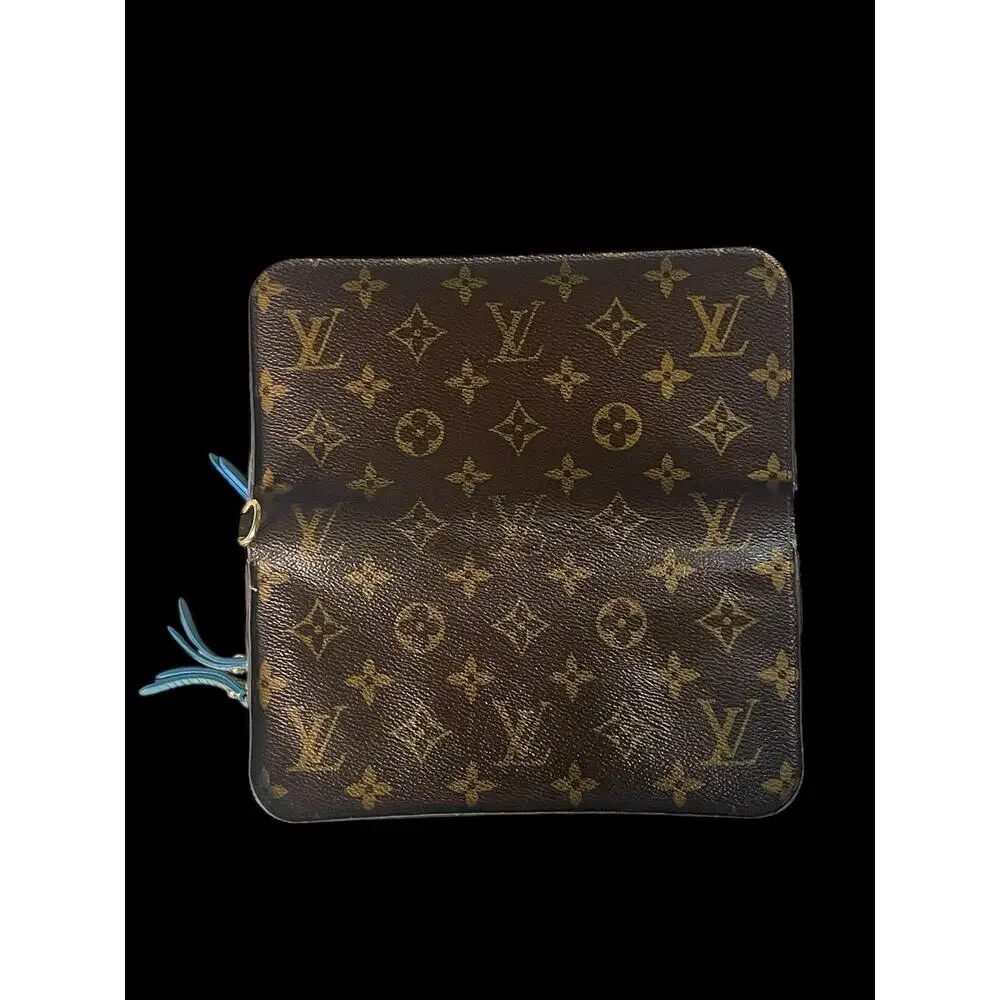 Rare Authentic Louis Vuitton Sky Blue Brown Monogram Insolite Luxury Wallet COA